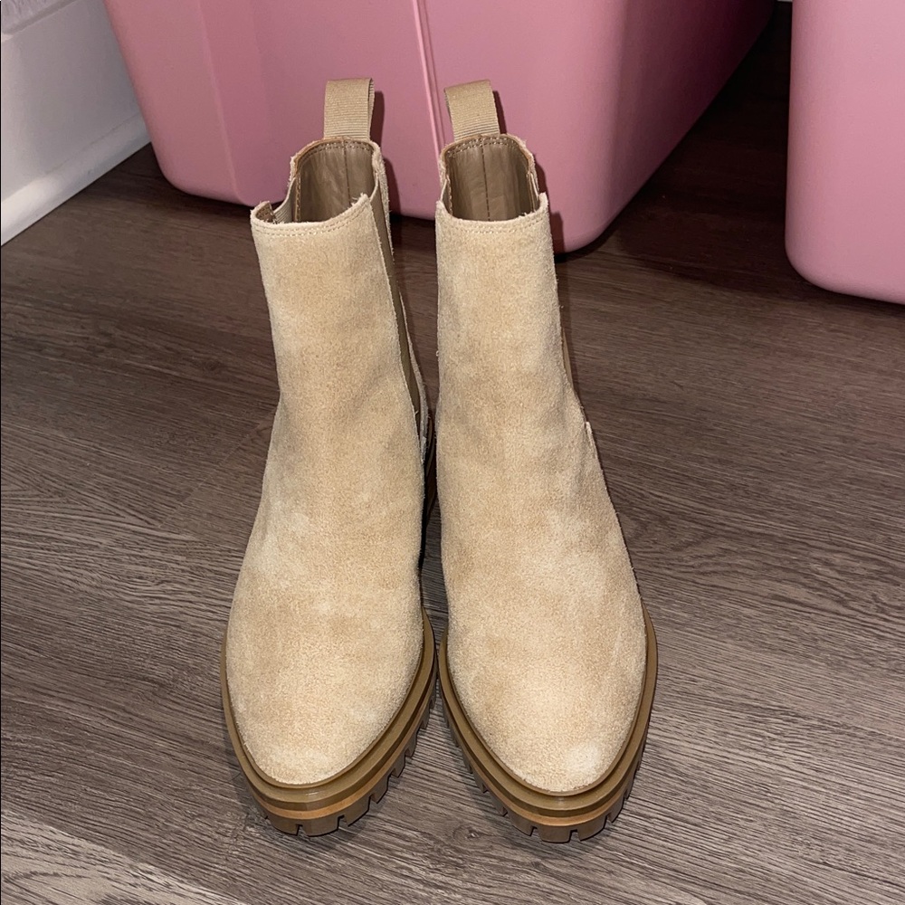 Quince Beige Ankle Booties